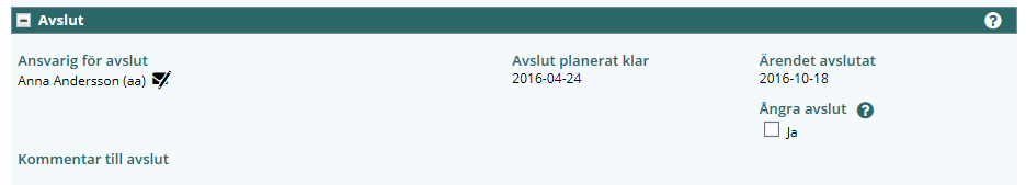 Ångra avslut