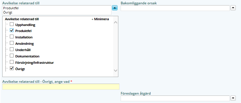 Klassificering av händelse och orsak