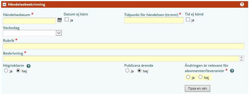 Händelsebeskrivning